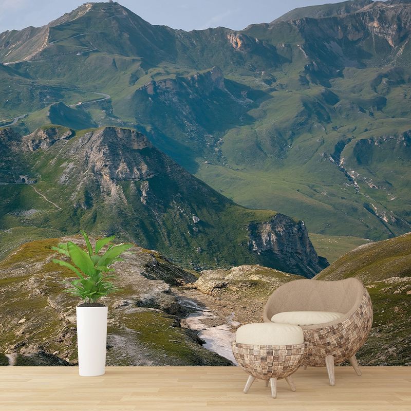 Horizontal Photography Mountain Mural Environment Friendly Wallpaper for Home