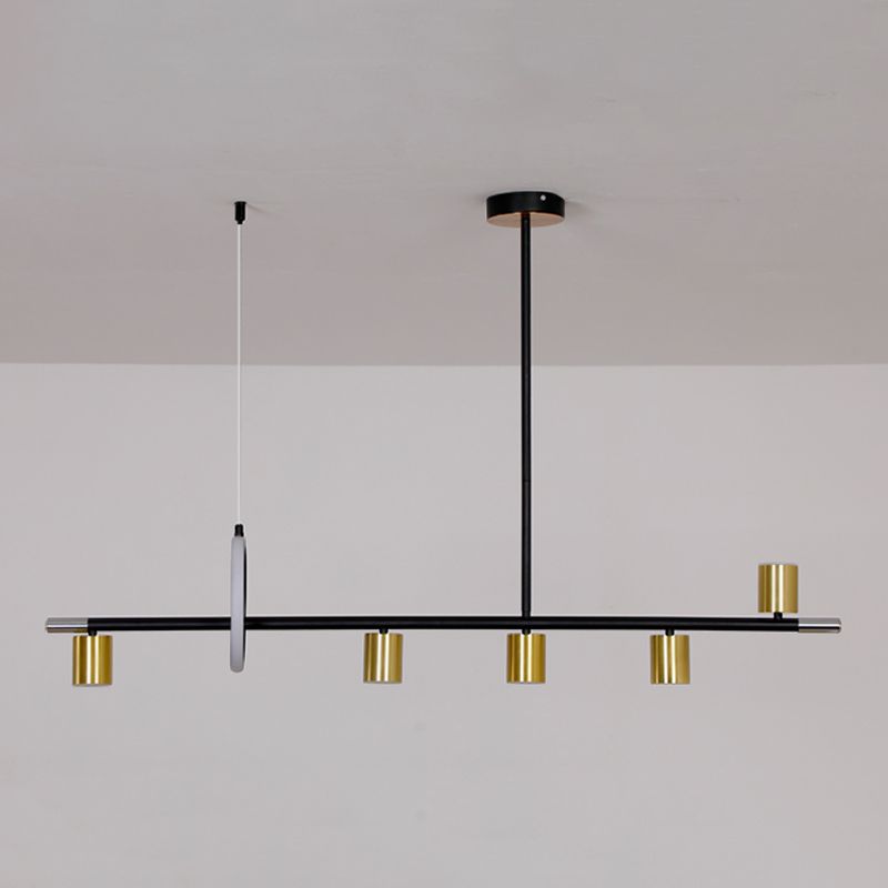 Modern Metal Track Lamp Multi-Head Restaurant Island Lighting Fixtures with Acrylic Shade