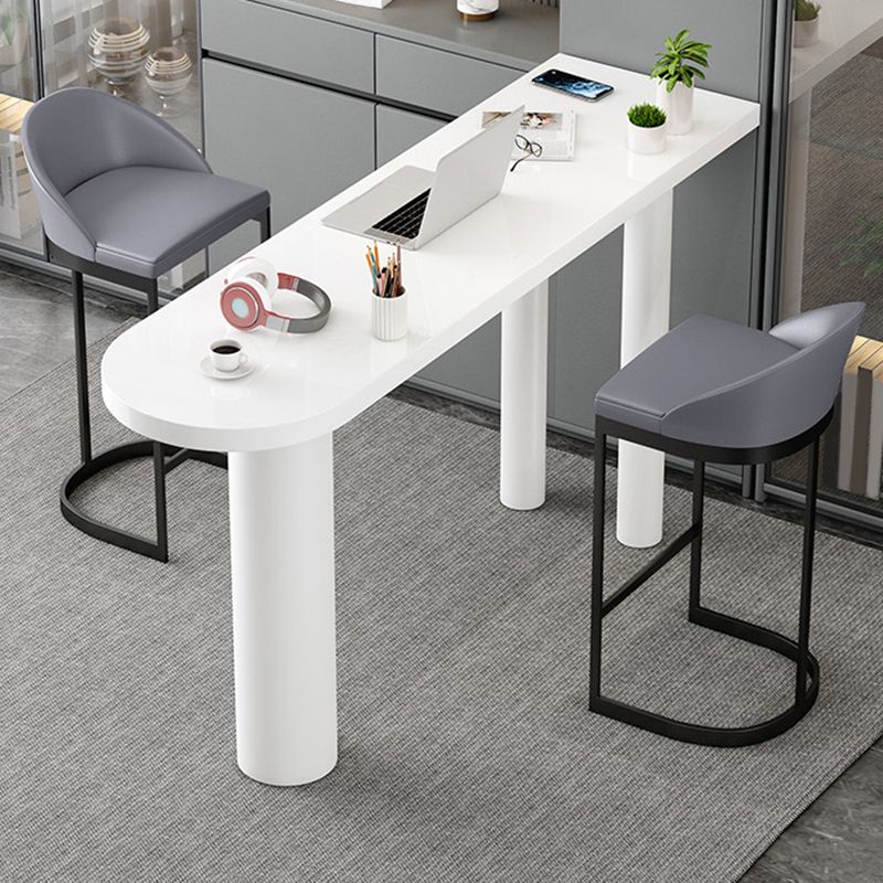 Modern Free Form Bar Table Set 1/3 Pcs Stone Top Bar Table and Upholstered Stools