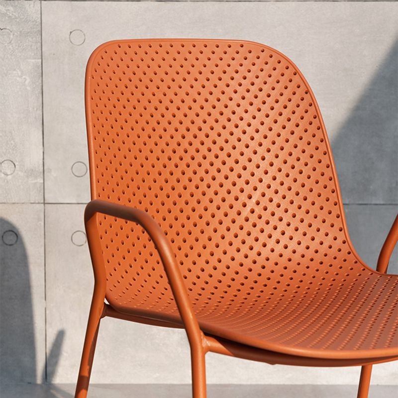 Sillón de comedor de plástico de estilo escandinavo, respaldo sólido, silla individual
