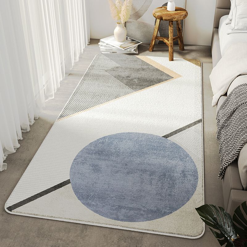 Stylish Modern Rug Contrast Color Polyester Area Rug Anti-Slip Easy Care Rug for Bedroom