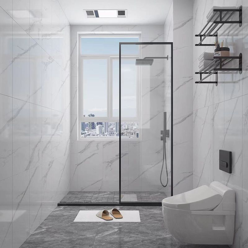 Narrow Bezel Transparent Shower Door Tempered Glass Shower Bath Door