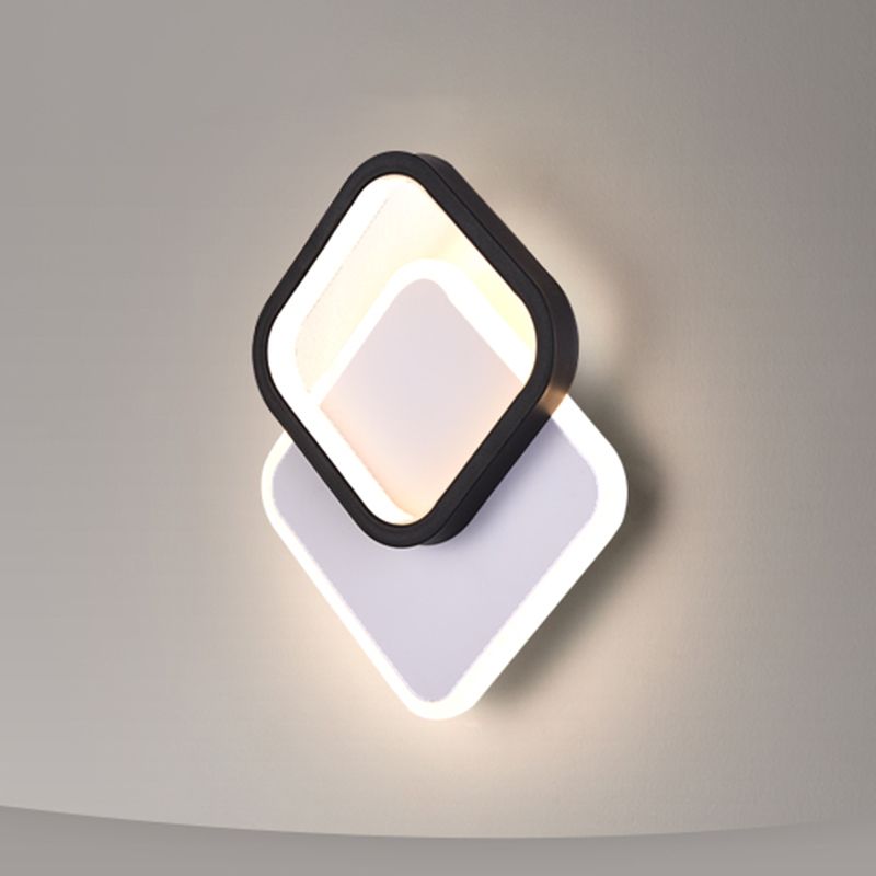 Luce murale a forma geometrica minimalista Luce a LED SCONCE LED in bianco nero in bianco