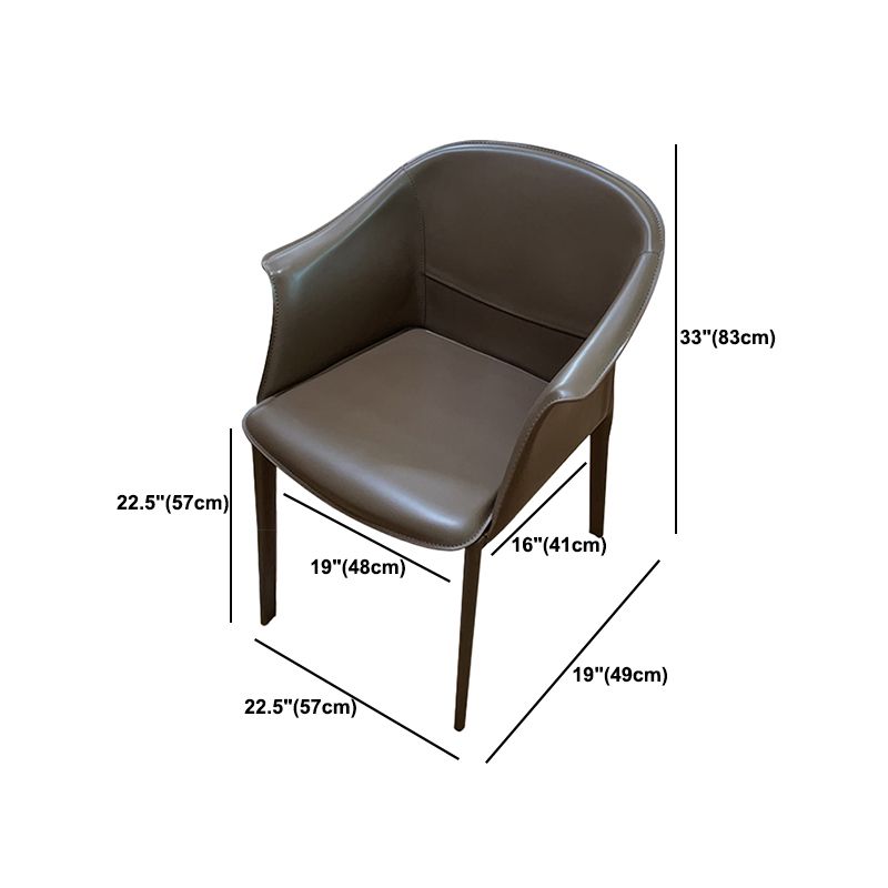 Contemporary Dining Arm Chair Faux Leather Home Dining Side Chair