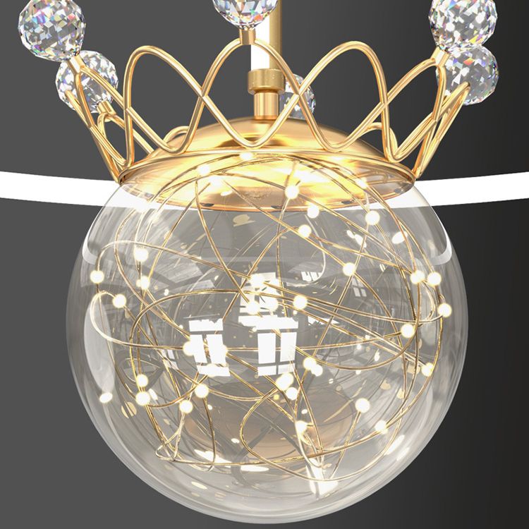 Ball Shape LED Ceiling Lamp Modern Iron 1 Light Flush Mount for Bedroom