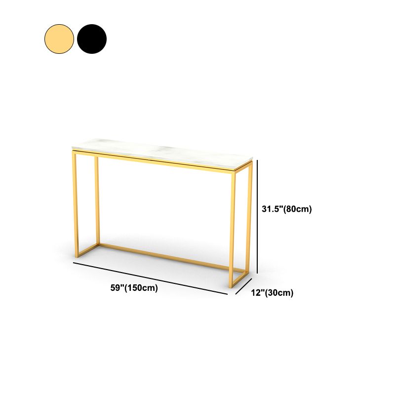 Modern Rectangular White/Black Console Table -  11.81" x 31.49" Console Table