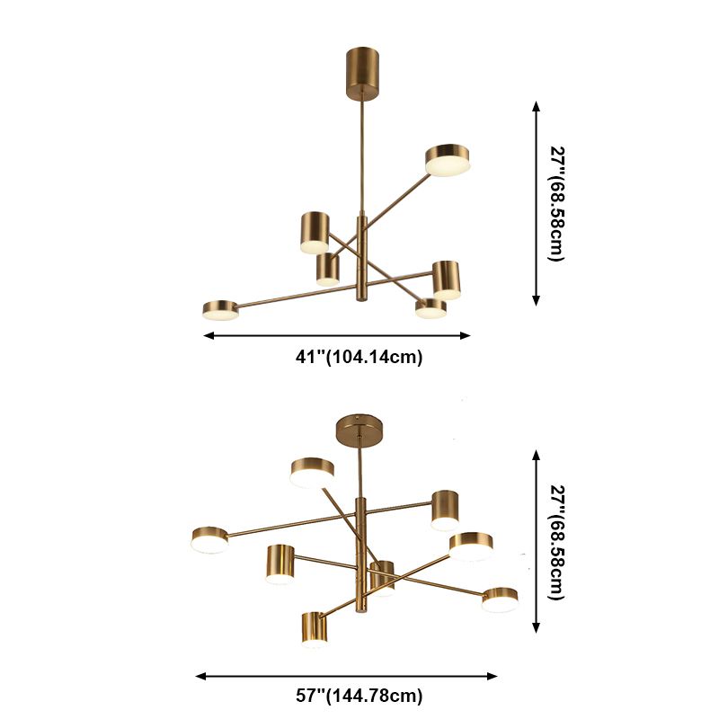 Moderne stijl LED kroonluchter licht Multi Light Metal hanglamp voor woonkamer