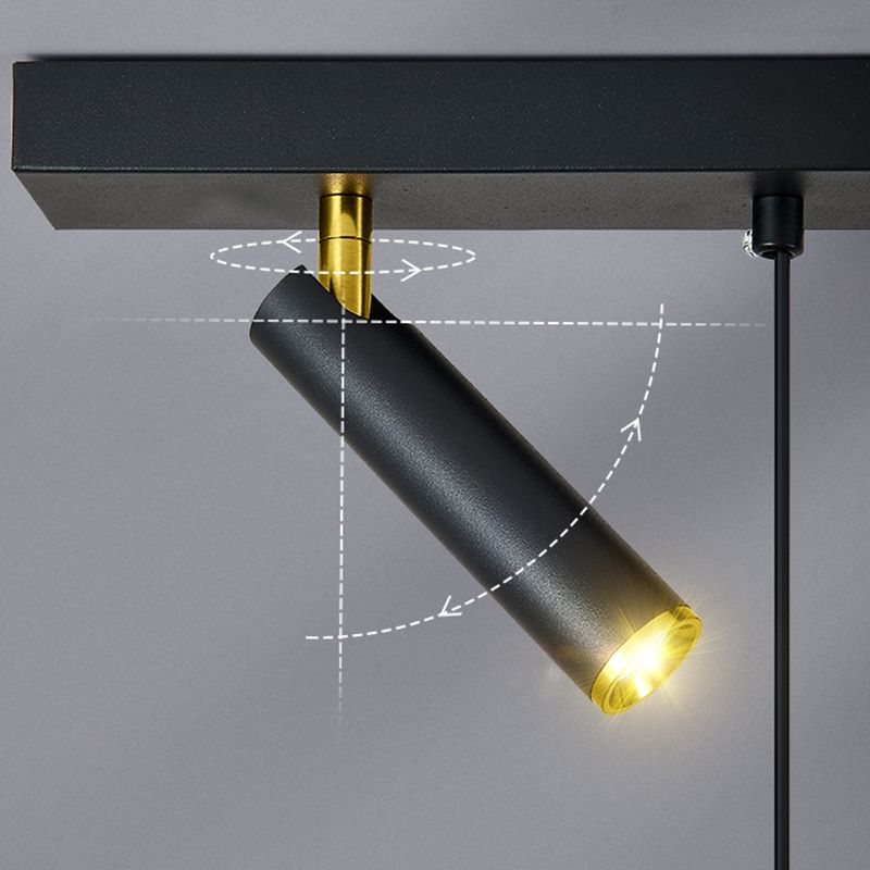 Luce a ciondolo a LED LED LINEAR BLACE Luce a soffitto in ferro battuto in stile moderno con ombra acrilica