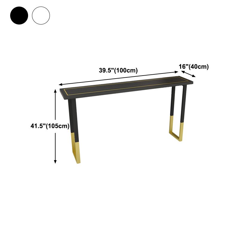 Glam Style Cocktail Bar Table 42-inch Height Wood Top Iron Frame Bar Table