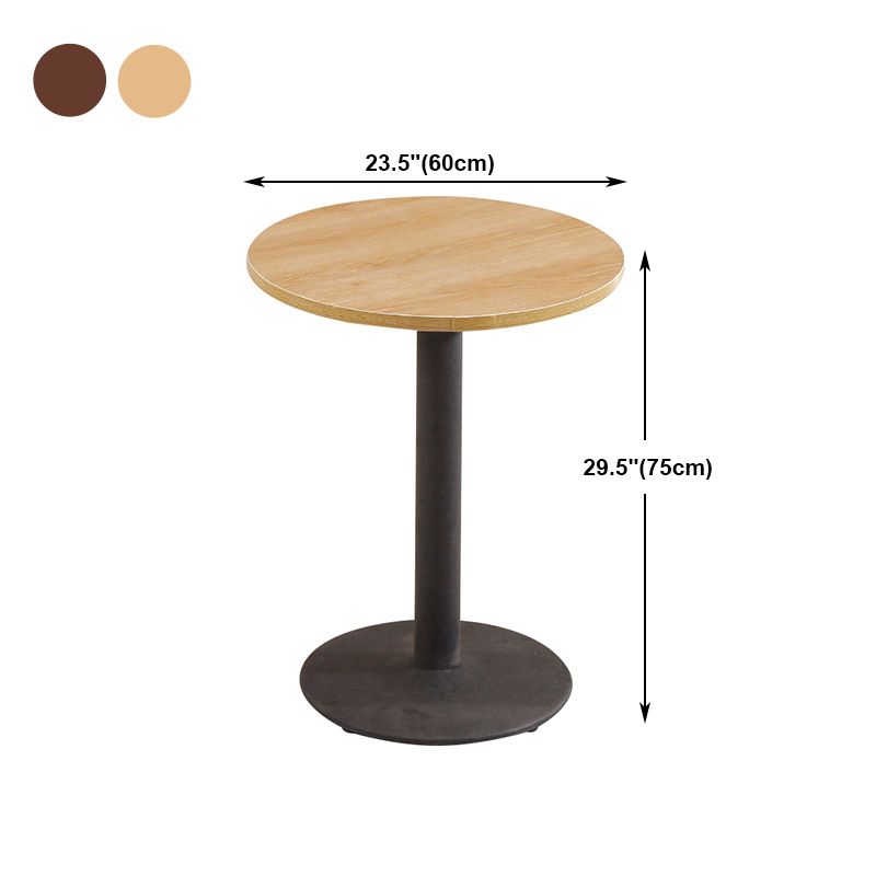 Industrial Wooden Table for Restaurant Dining Table with Pedestal Base in Black