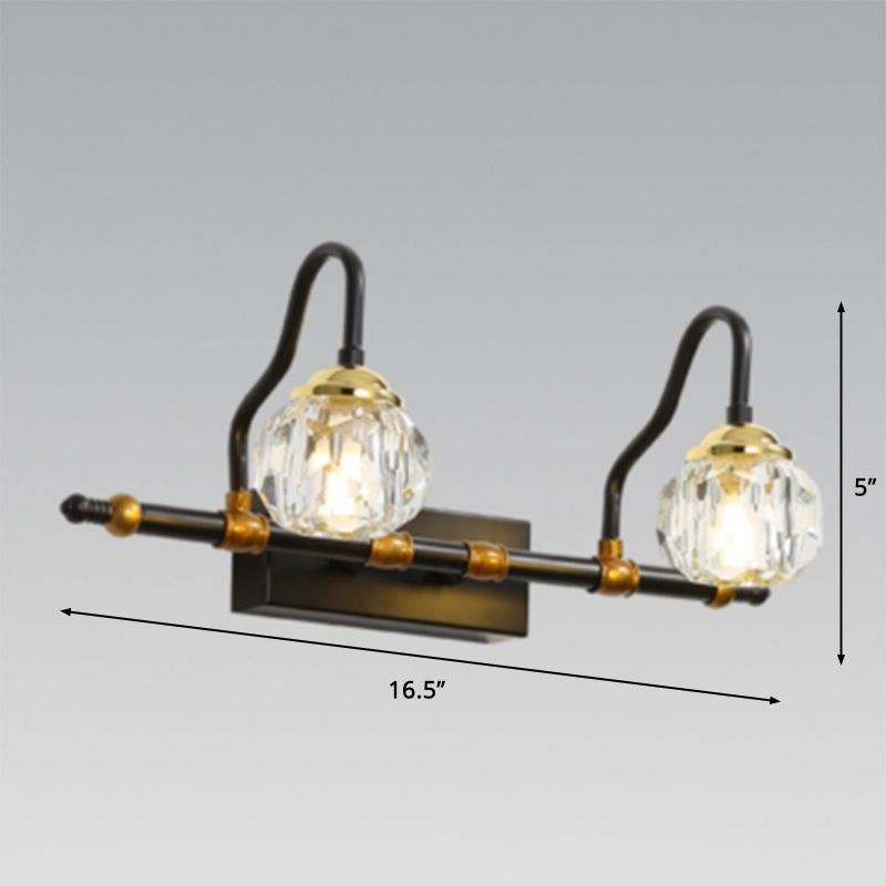 Prismi cristallini lampada da parete vanità esagono minimalismo 1/2/3-bulb wall montato in nero in nero