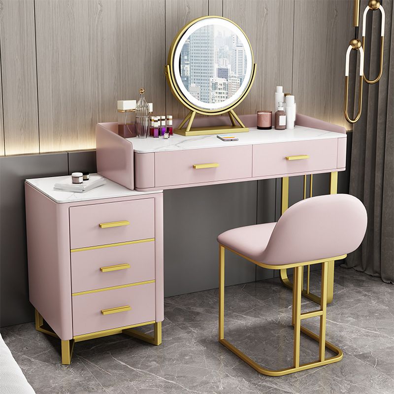 Bedroom Make-up Vanity Luxurious Stone Top Makeup Vanity Desk Table