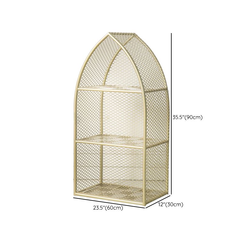 Glam Gold Bookshelf Standard Metal Bookcase with Shelves for Home Office