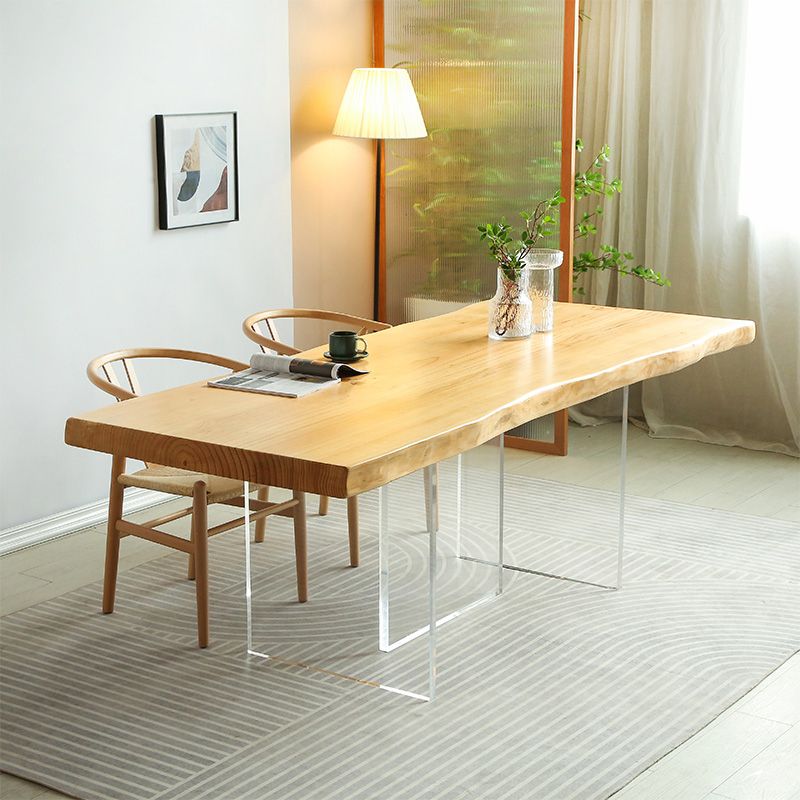 Modern 1/2/3/4 Pieces Rectangle Dining Set Solid Wood Dining Table with Chairs