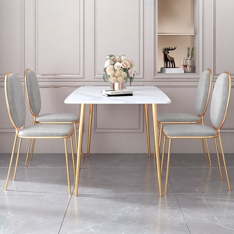 Nordic 1/2/5 Pieces Dining Set Rectangle Stone Dining Table for Dining Room