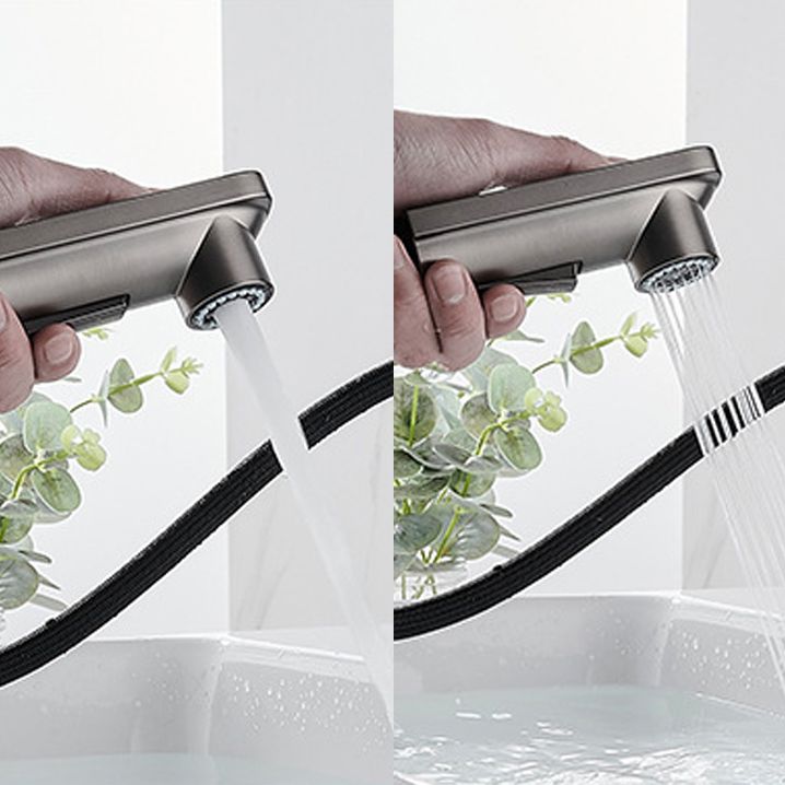 Modern Brass Sink Faucet Centerset Bathroom Faucet with Water Hose
