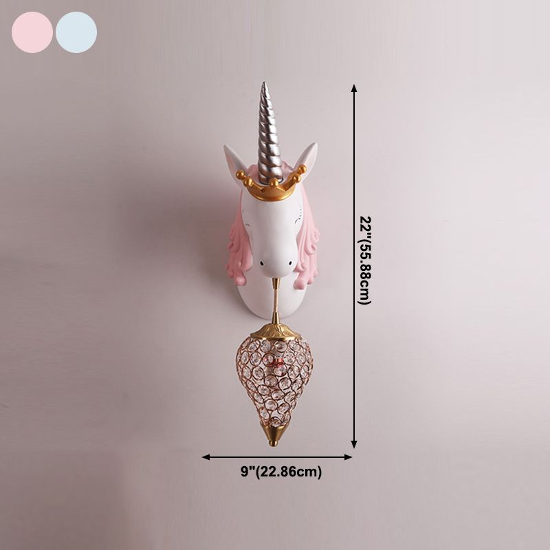 Metal Geometric Shade Wall Lighting Kid Style 1 Light Wall Mounted Light Fixture