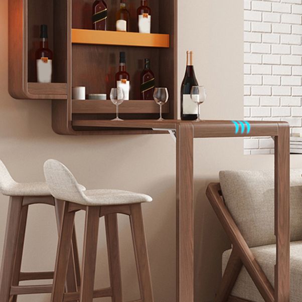 Solid Wood Bar Table Folding Dining Table for Kitchen Living Room