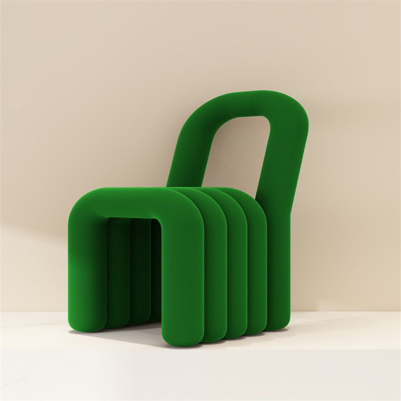 Modern Style Dining Chair Velvet Open Back Side Chair for Dining Room