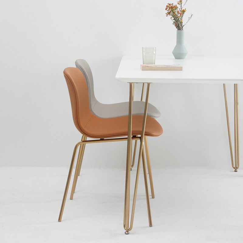 Chaises de salle à manger style contemporain Chaises sans accoudoirs avec pieds en métal