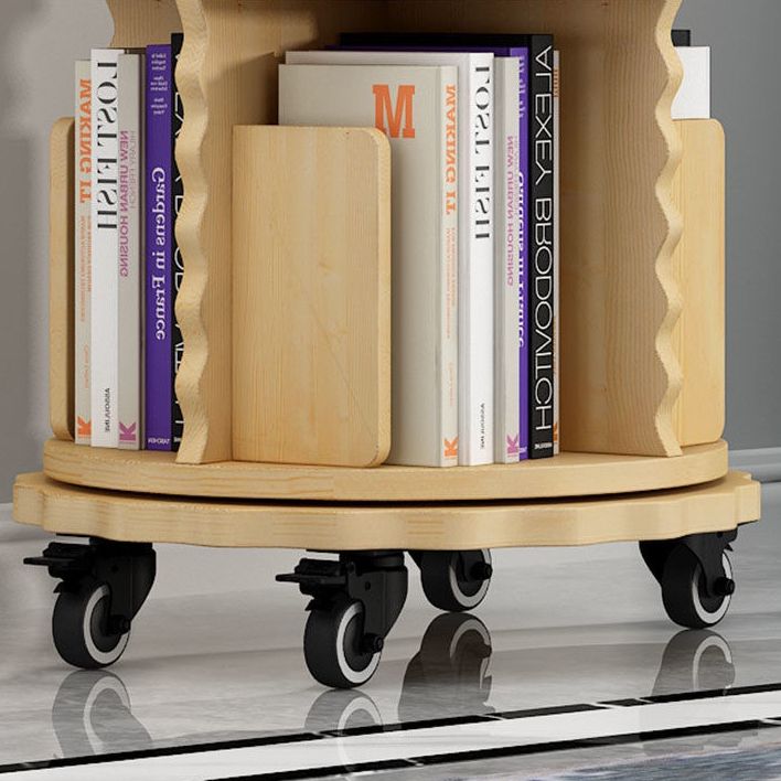 Modern Solid Wood Bookcase, Log, Cylinder Bookshelf for Any Room, 21.5" W