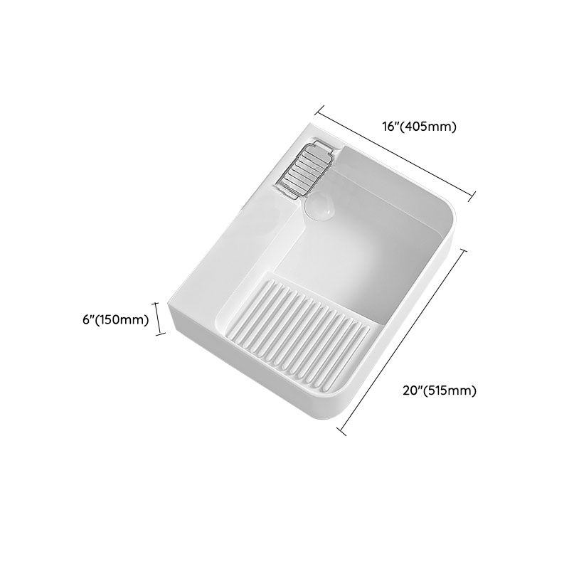 Modern Vessel Lavatory Sink Porcelain with Overflow Wash Stand