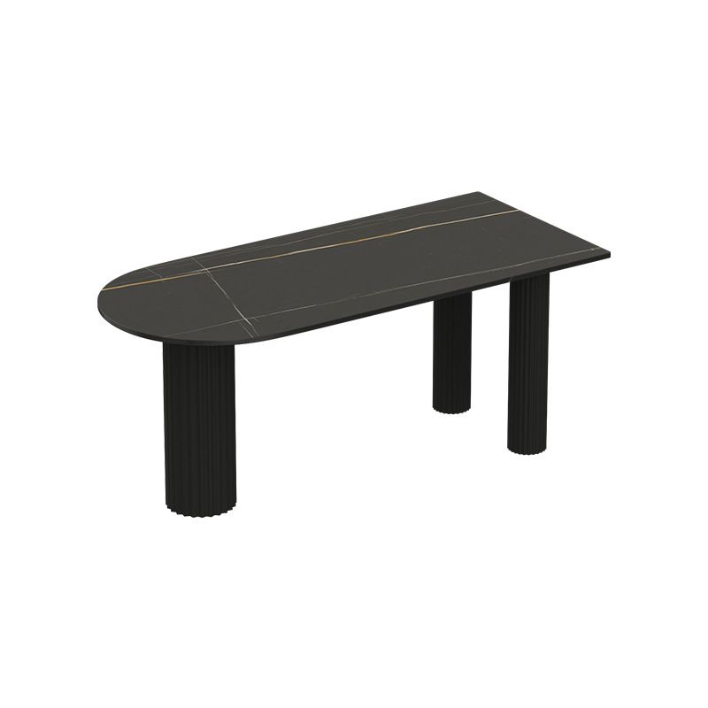 Table de dîner contemporaine en pierre de forme libre, finition mate pour la maison