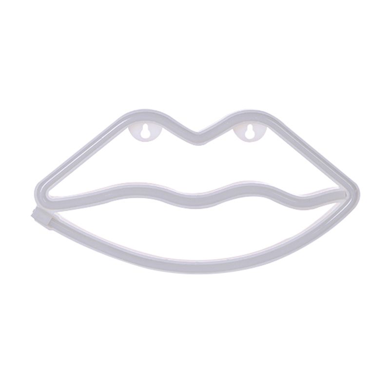 Red Lip-Shaped Nightstand Light Contemporary LED Plastic Wall Lighting for Children Room