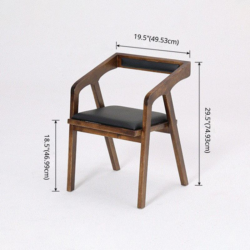 Contemporary Solid Wood Dining Table Set Rectangle Shape Standard Dining Set in Brown