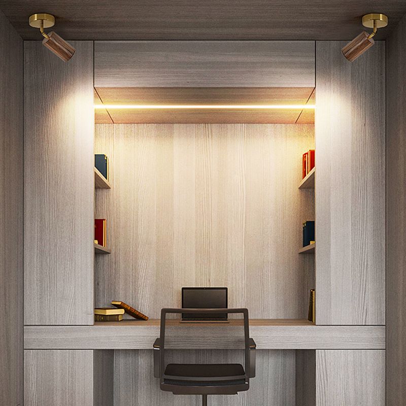 Modern Flush Mount Cylinder Shape Ceiling Light with Metal Shade for Passage