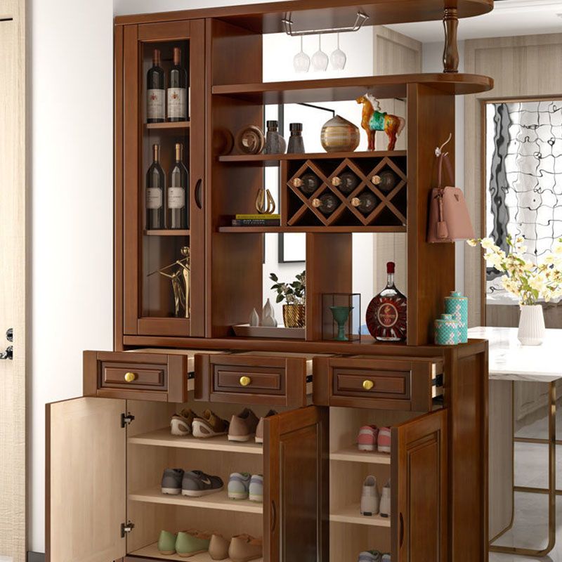3-drawer Solid Wood Cabinet 15.74" Wide Accent Cabinet Doors