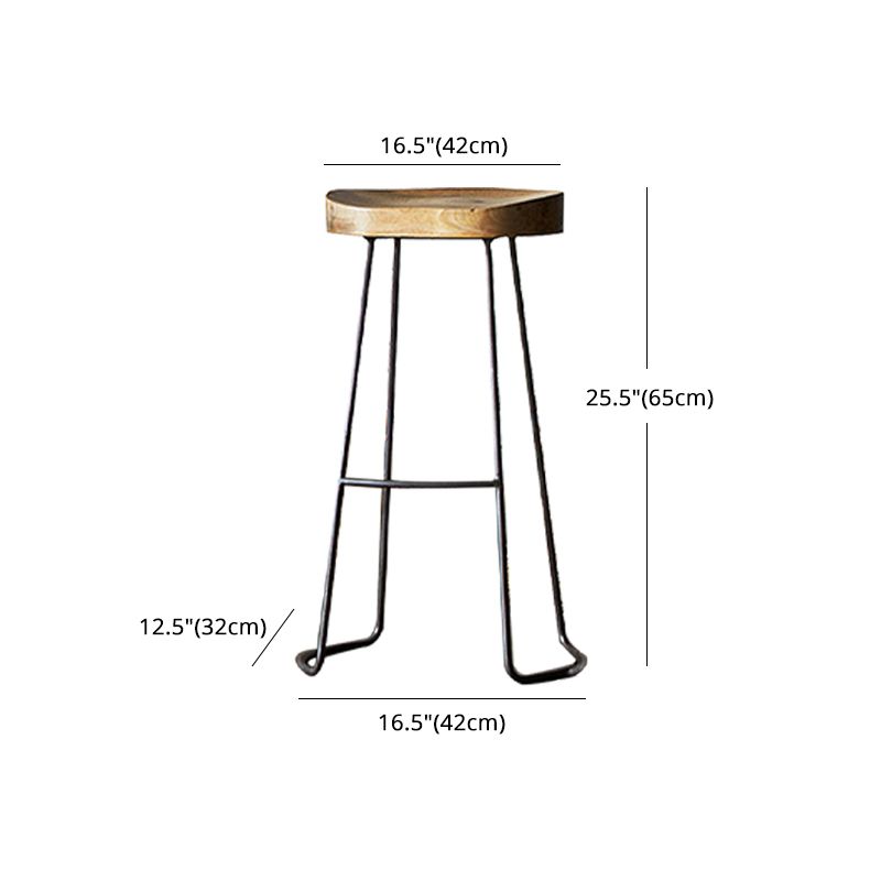 Taburete de bar industrial sin respaldo y sin brazos Taburete de mostrador de madera