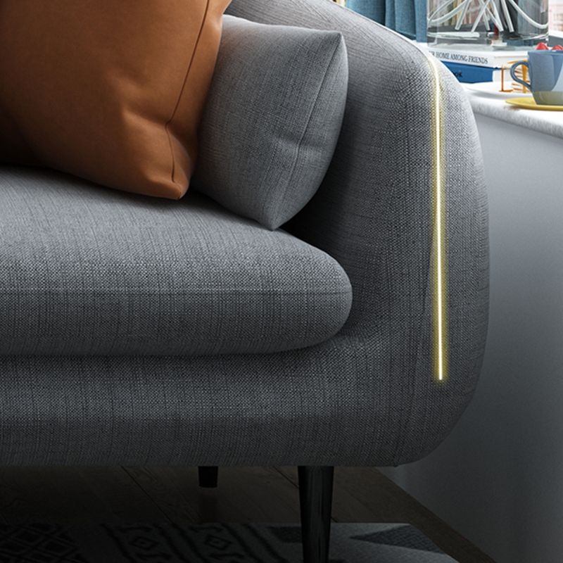 Contemporary Fabric Loose Back Sofa 31.5"High Pillow Top Arm Sofa for Apartment