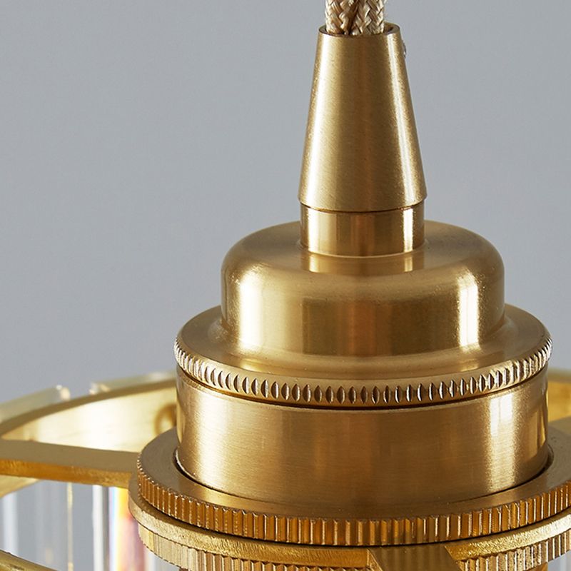 Prismatische K9 -Kristalldecke Anhänger Licht Modernismus Zylindrisch hängende Licht zum Esstisch