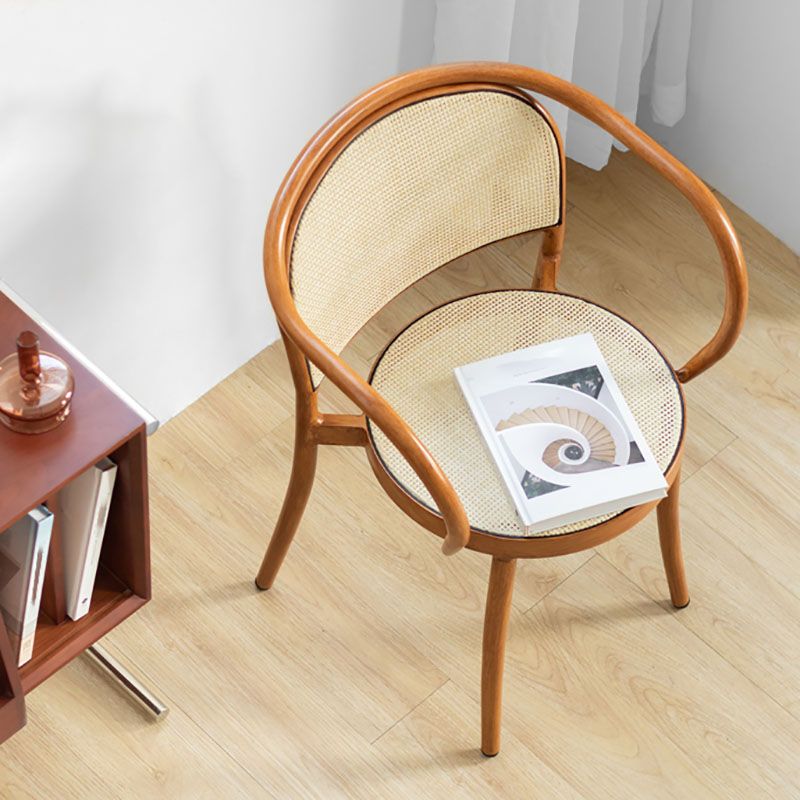 Scandinavian Arm Open Back Chairs for Home Wood Dining Chairs