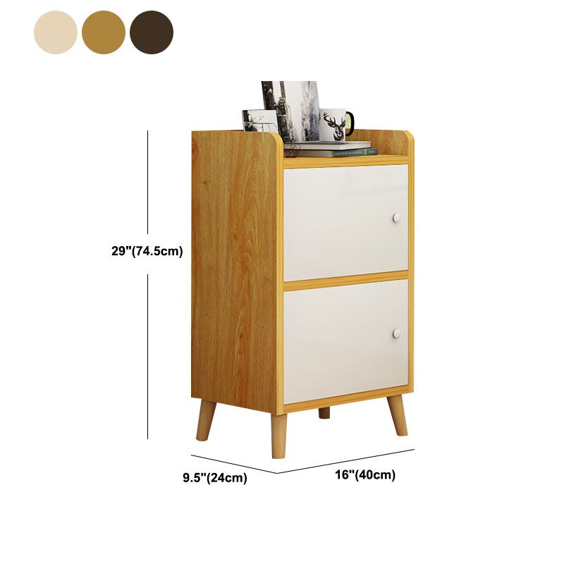 9.4" W Modern Wooden Bookshelf Closed Back Shelf Bookcase with Doors