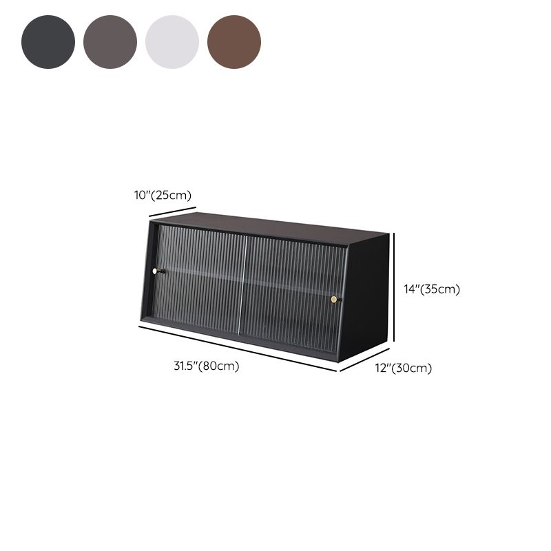 Contemporary Solid Wood Sideboard Cabinet with Sliding Glass Doors