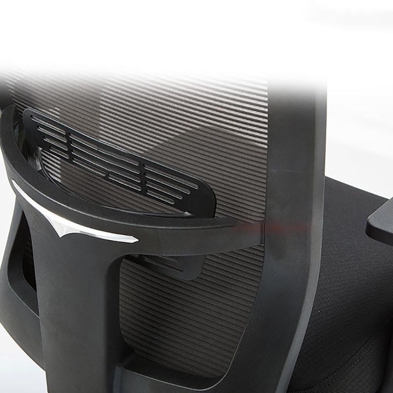 26 Inch Wide Modern Desk Chair Black Fixed Arms Office Chair