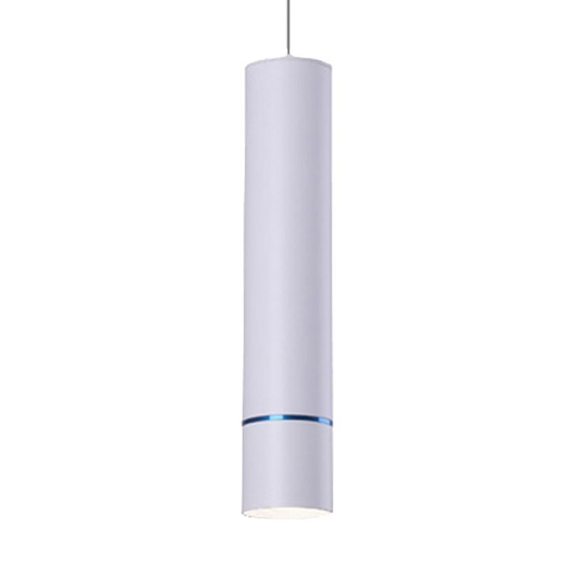 Nordic 1 Light Suspension Light with Metal Shade Pink/Blue/Green Pipe Ceiling Pendant Light in White/Warm/Natural Light