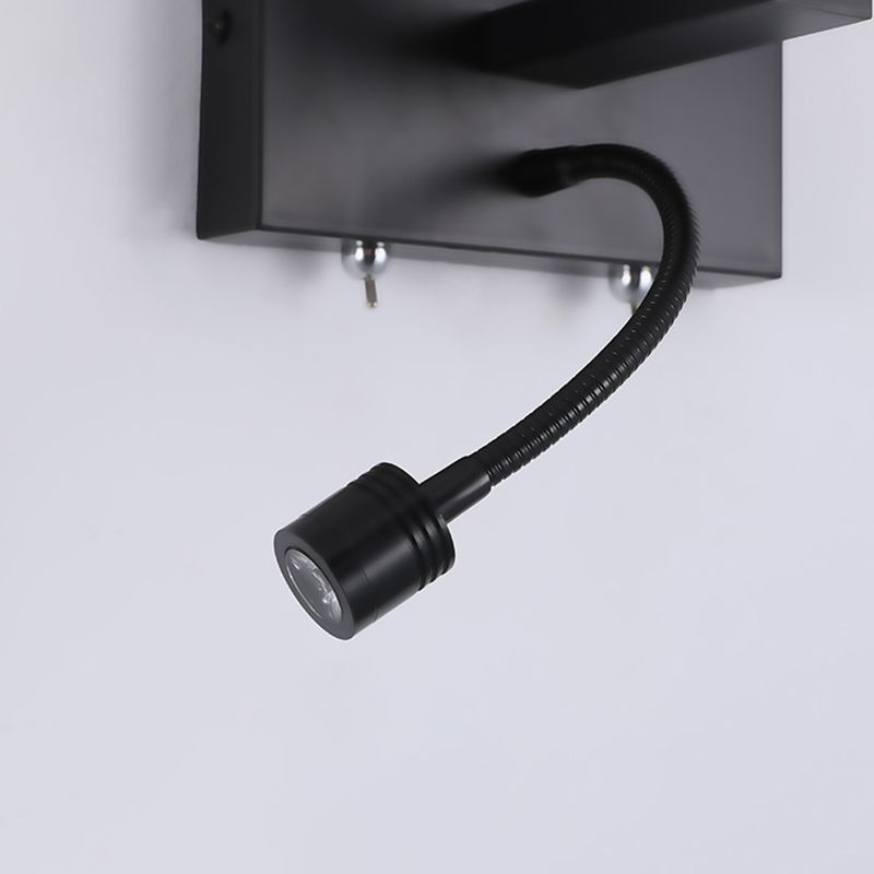 Modern Metal Wall Sconce Cylinder Shape Wall Light with Fabric Shade for Bedroom