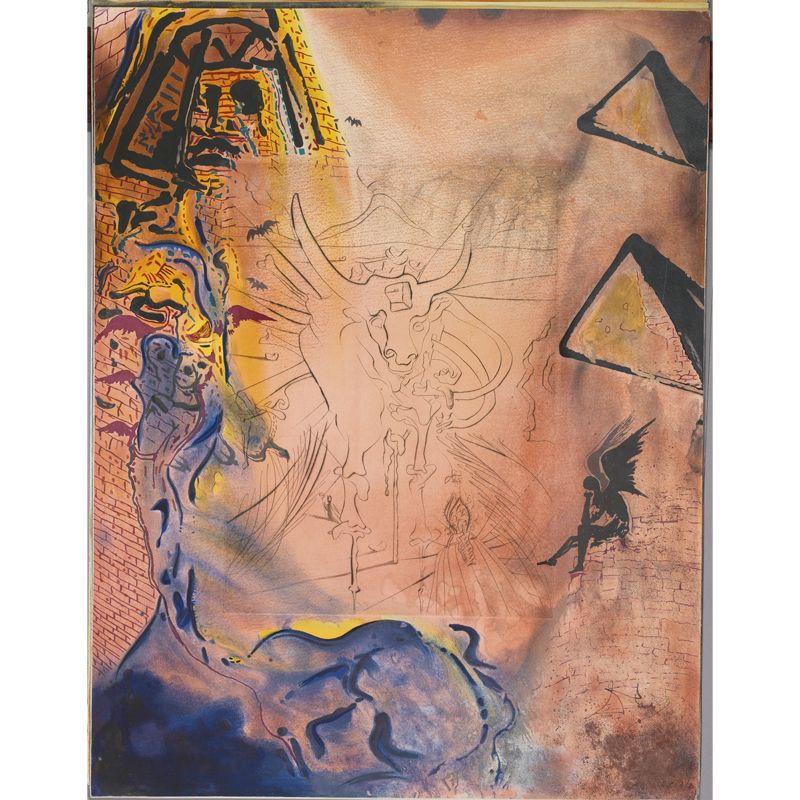 Surrealist Bull Sketch Wallpaper Mural Brown Indoor Wall Art, Customized Size Available