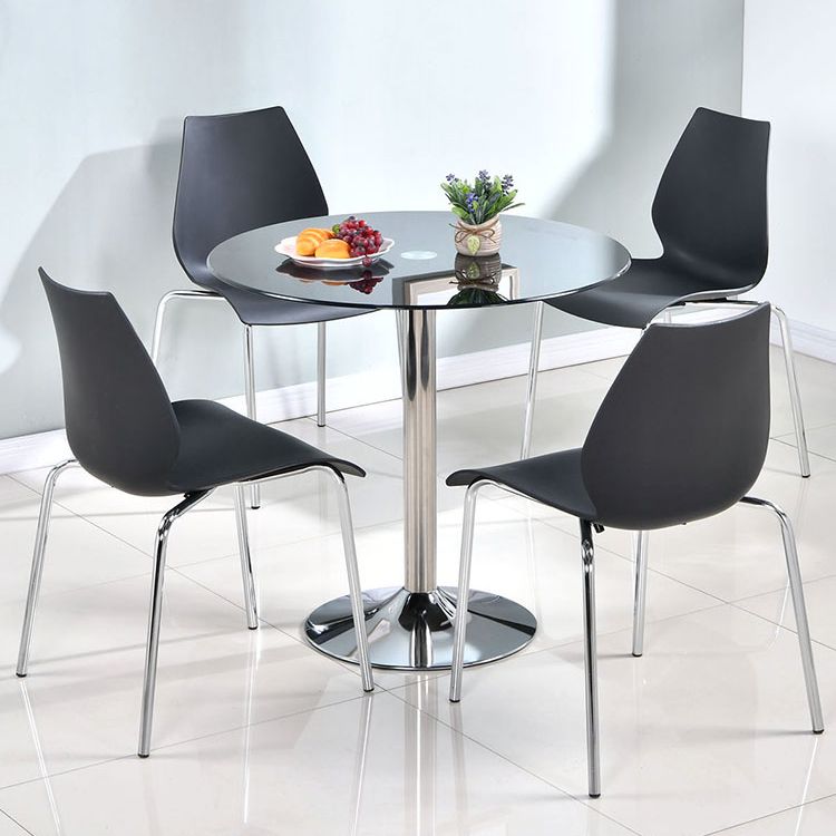 Modern Style Glass Kitchen Dining Table Round Table with Tulip Base for Home Use