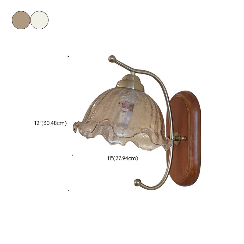 Modern Glass Wall Mounted Lamp Wooden Wall Lights for Bedroom