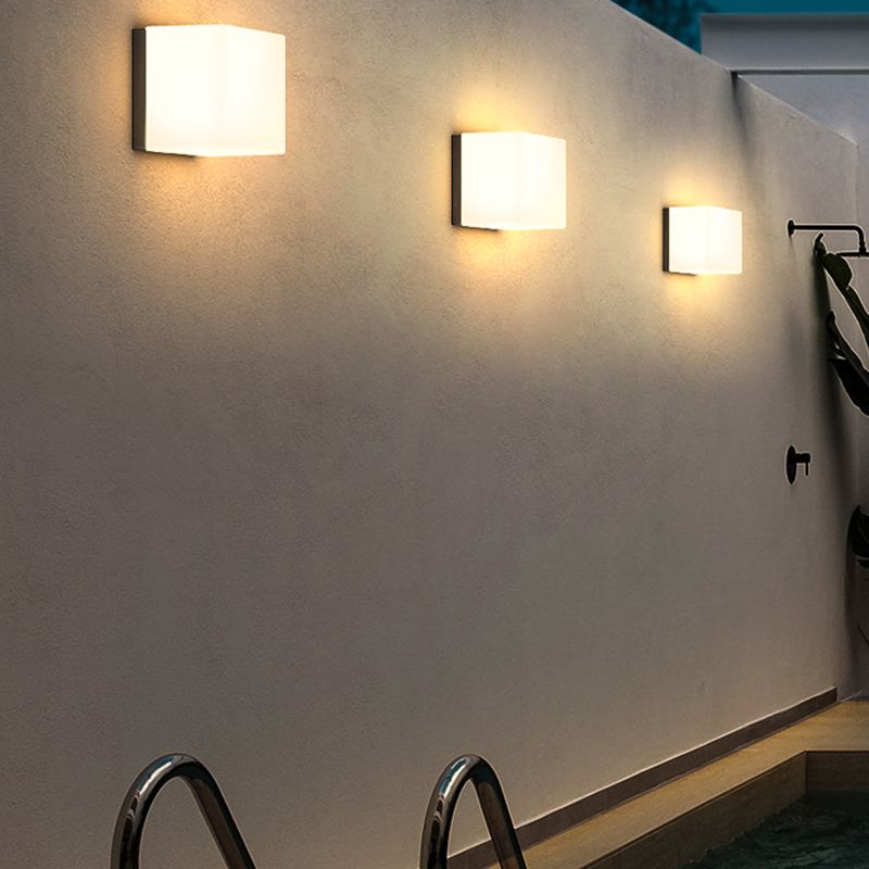 Square Wall Sconce Contemporary Outdoor Sconce Light Fixture