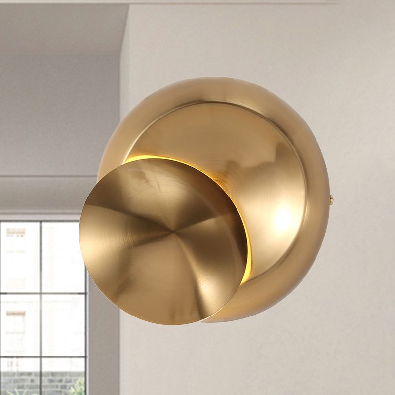 Black/White Finish Rounded Wall Lamp Simple Style LED Aluminum Sconce Lighting for Stairway