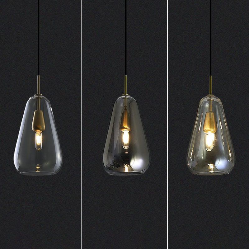 Druppel open-keuken hanger lichtglas 1 kop simplicity pendulum licht in messing