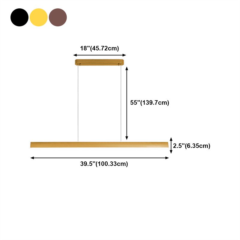 Modern Metal Island Light Strip 2 luces LED Island Colgante para comedor