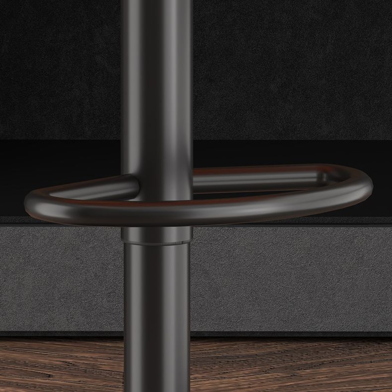 Adjustable Height Counter & Bar Stool Indoor Leather Bucket Footrest Stool