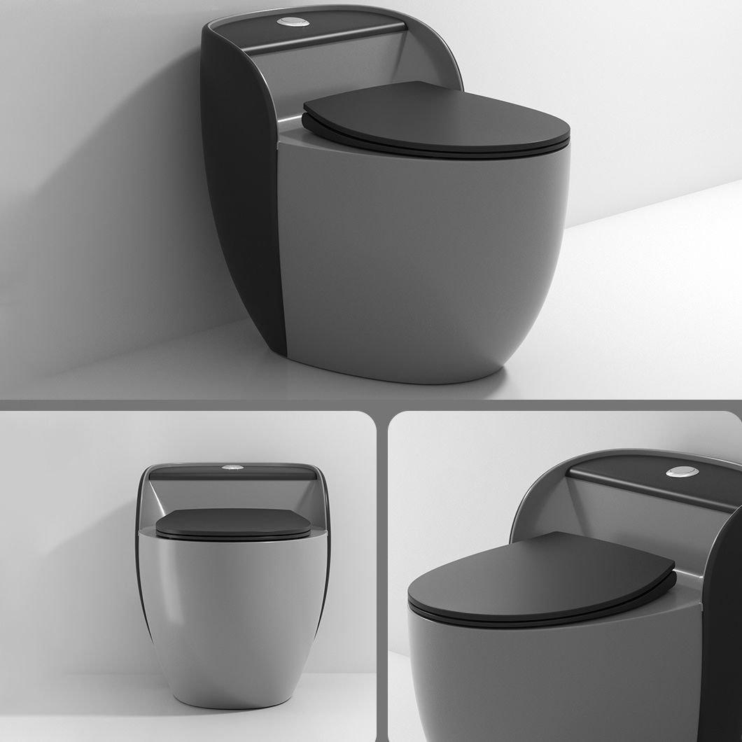 Modern Flush Toilet Ceramic Round-Front One-Piece Toilet with Slow Close Seat