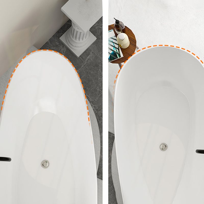 Contemporary Soaking Freestanding Bathtub Acrylic-Fiberglass Oval Bathtub